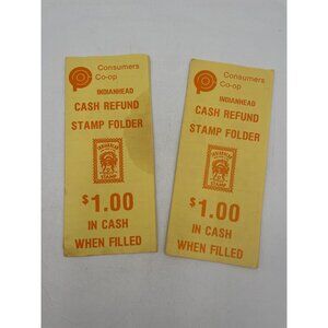 Consumers Co-Op Indianhead Refund Stamp Folder Vintage Collectible Memorabi